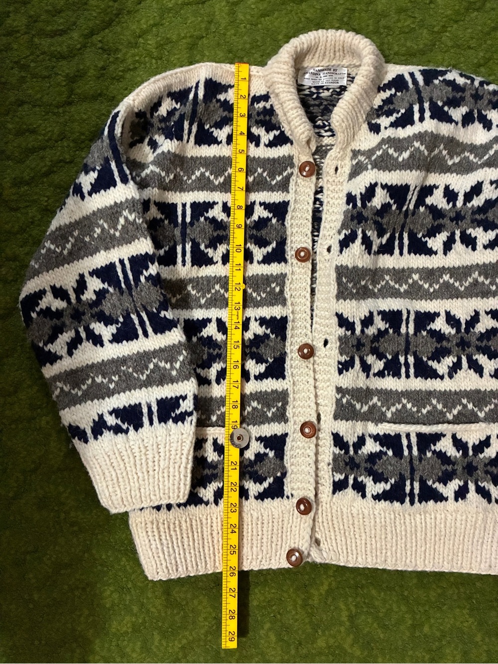 Vintage Hand Made in Ecuador Button-Up Cardigan - Picture 5 of 7